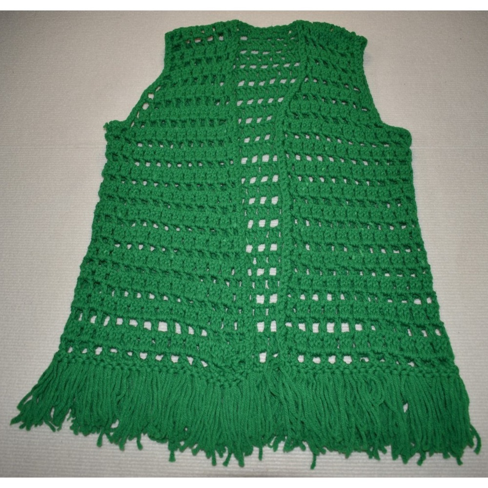 Handmade Crochet Women's Vest Green No Size